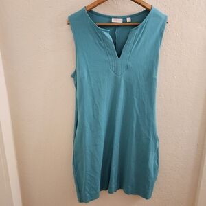 New York & Company Teal Sleeveless Mini Dress With Pockets Size L